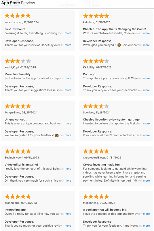 Отзывы на AppStore