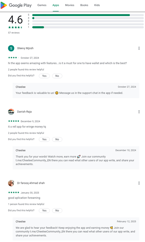 Отзывы на Google Play